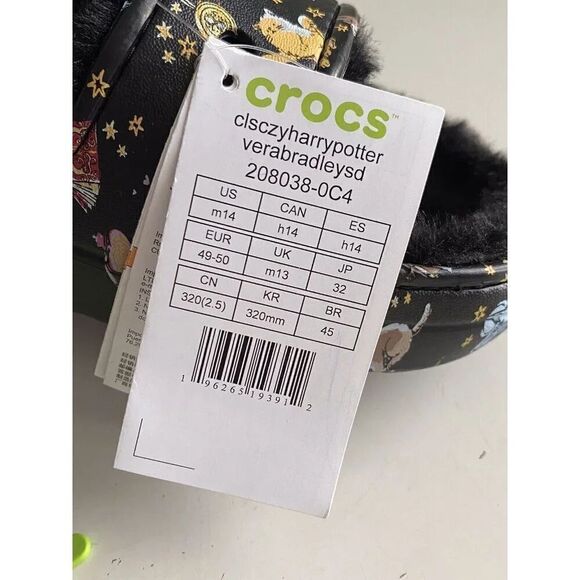 Vera Bradley Crocs Sandals Wizarding‎ World Harry Potter Fur Lined Slides Men 14 main image 10